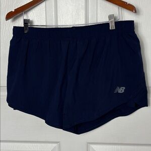 NEW BALANCE Navy Blue running shorts with under shorts size Large